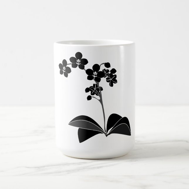 Caneca De Café Phalaenopsis Silhouette Coffee Mug (Centro)