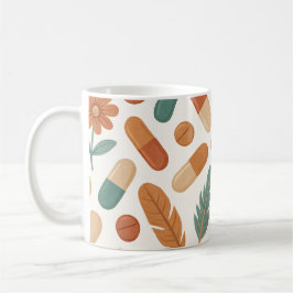 Caneca De Café Pharmacist Boho Daisy Feathers Pills