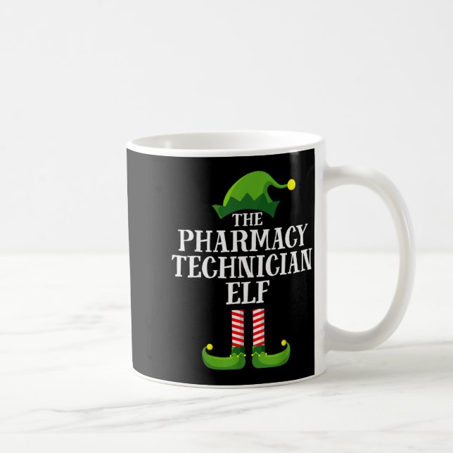 Caneca De Café Pharmacy Tech Elf Matching Family Group Christmas  (Direita)