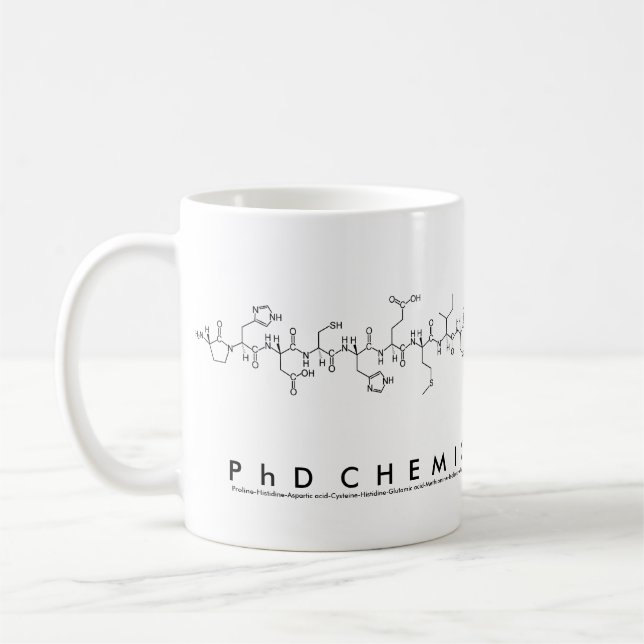 Caneca De Café PhDChemicalEngineer nome de peptídeo mug (Esquerda)