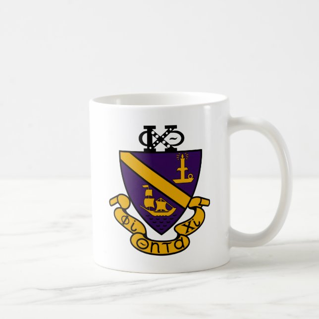 Caneca De Café Phi Chi Theta | Crista de Cores (Direita)