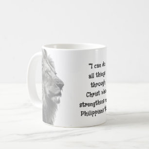 Caneca De Café Phil 4:13 Motivação da Escritura de Bíblia Inspira