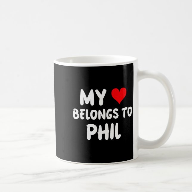 Caneca De Café Phil - My Heart Belongs To Phil - Love  (Direita)