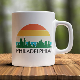 Caneca De Café Philadelphia Vintage City Sunset