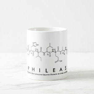 Caneca De Café Phileas peptide name mug