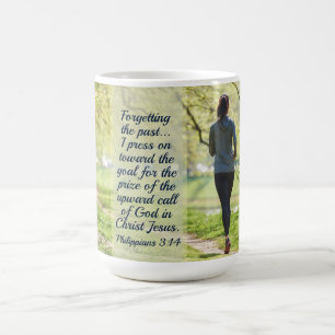 Caneca De Café Philippians 3:14 Eu pressiono em direção à ligação
