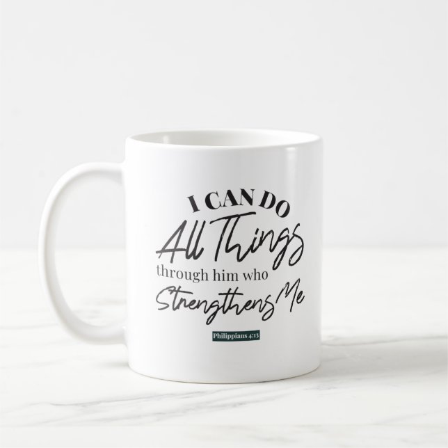 Caneca De Café Philippians 4:13 (Esquerda)