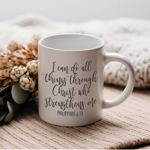 Caneca De Café Philippians 4:13 Eu posso fazer tudo
