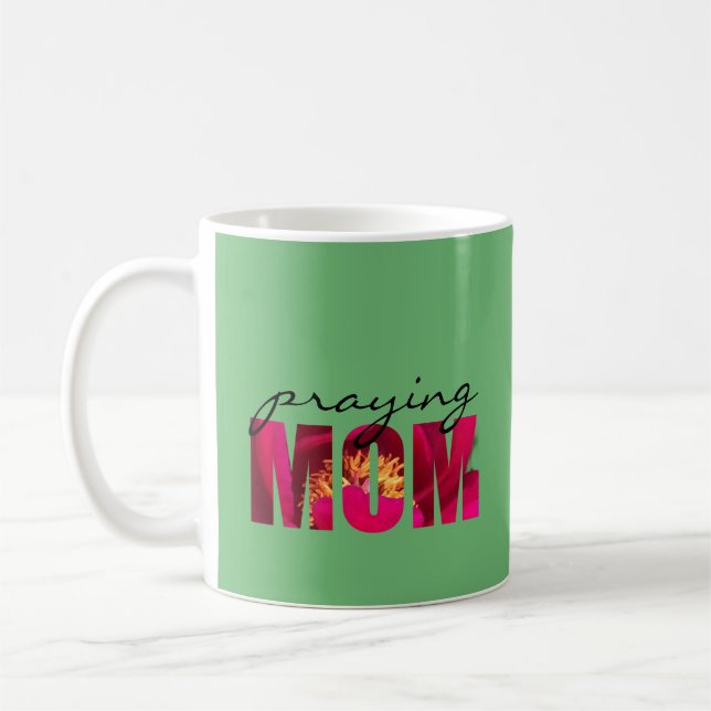 Caneca De Café Philippians 4:13 Rezando Mãe Frita Rosa Personaliz (Esquerda)