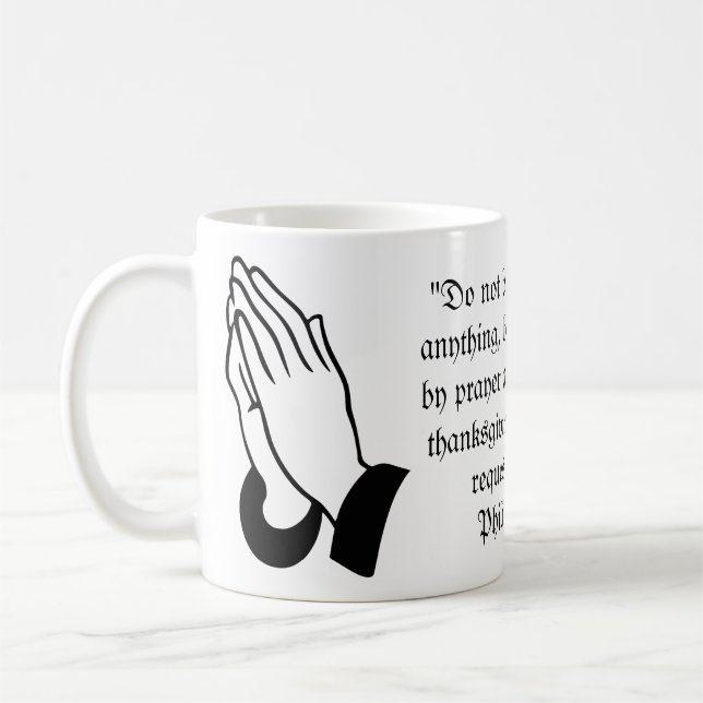 Caneca De Café Philippians 4:6 (Esquerda)