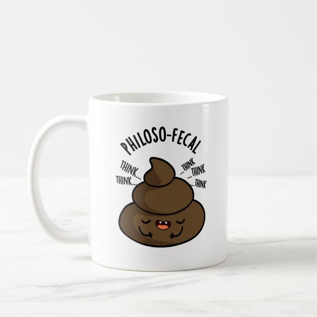 Caneca De Café Philosop-fecal Engraçado Pun (Esquerda)