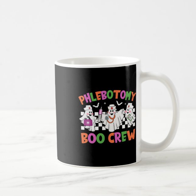 Caneca De Café Phlebotomy Boo Crew Phlebotomist Figurume de Hallo (Direita)