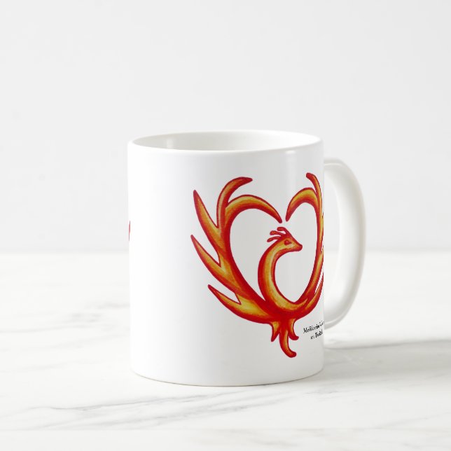 Caneca De Café Phoenix Heart, MeWarriorWoman no Twitch (Frente Esquerda)