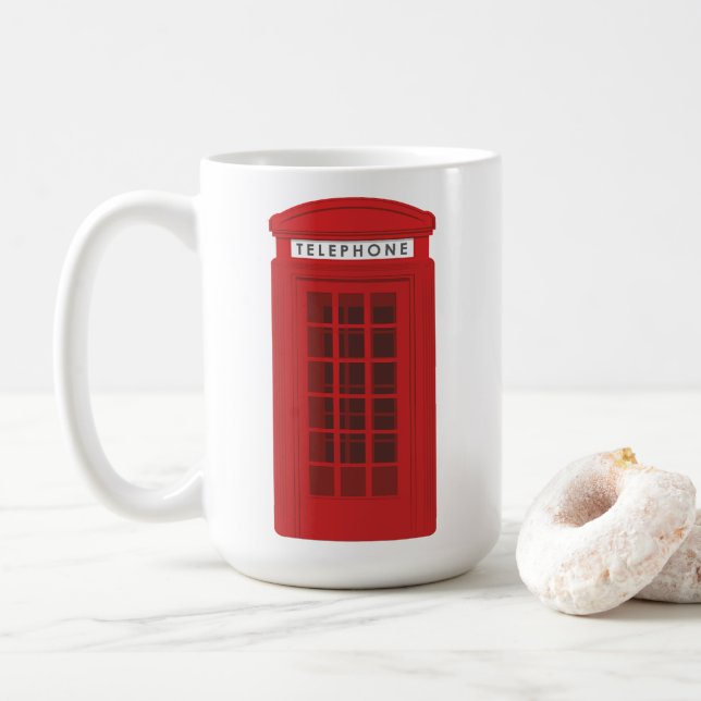Caneca De Café Phone Box (Com Donut)