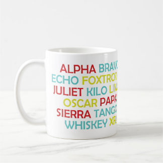 Caneca De Café Phonetic Alphabet Mug