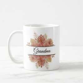 Caneca De Café Phot personalizado do guião floral de aquarela