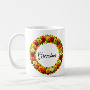 Caneca De Café Phot personalizado do guião floral de aquarela