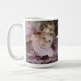Caneca De Café Photo Customized Christmas Silver Dots Frame