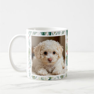 Caneca De Café Photo & Name Scandinavian Christmas Sage Green