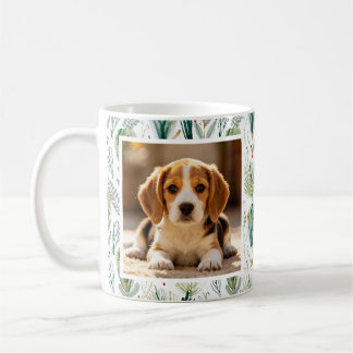 Caneca De Café Photo Scandinavian Christmas Foliage Sage Green