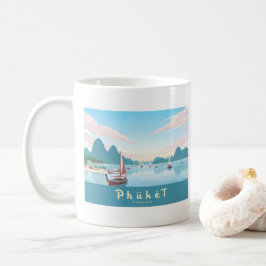 Caneca De Café Phuket Thailand Pastel Viagem
