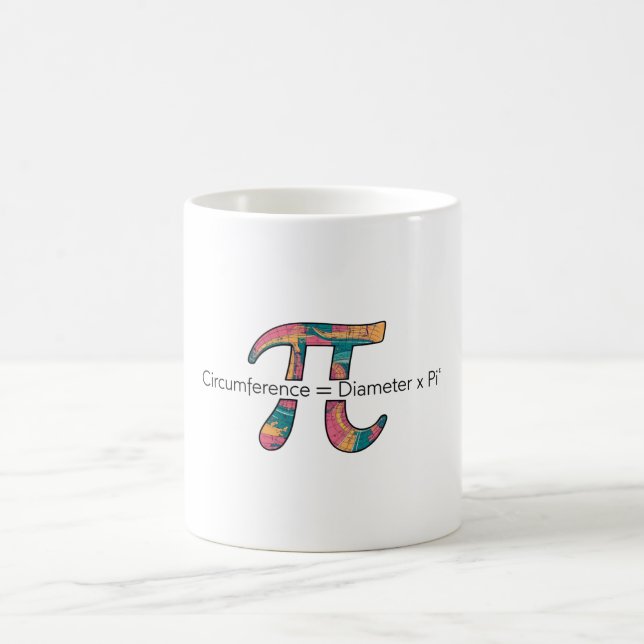 Caneca De Café Pi - Símbolo Math Mug - Circunferência = Diâmetro  (Centro)