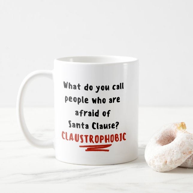 Caneca De Café Piada de Natal Hilariante Mug - Claustrofóbica (Com Donut)