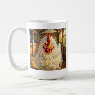 Caneca De Café Piada de perto de frango em impasto que parece lou