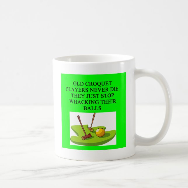 Caneca De Café Piada do jogador do CROQUET (Direita)