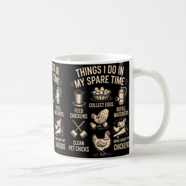 Caneca De Café Piada engraçada da fazenda de frango do quintal hu (Direita)