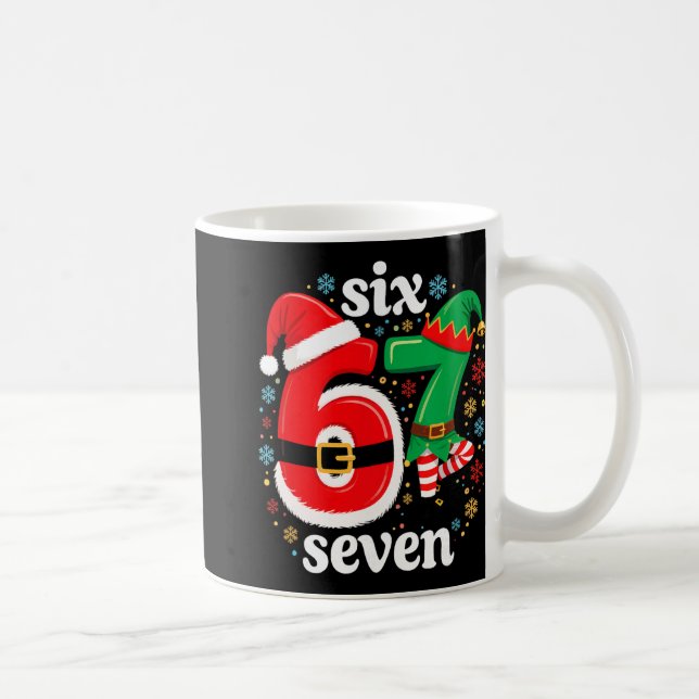 Caneca De Café Piada Meme Seis Sete 67 Elfo 6 7 Papai Noel Natal  (Direita)