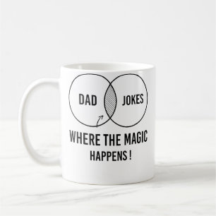 Caneca De Café Piadas de Pai Onde a Magia Acontece