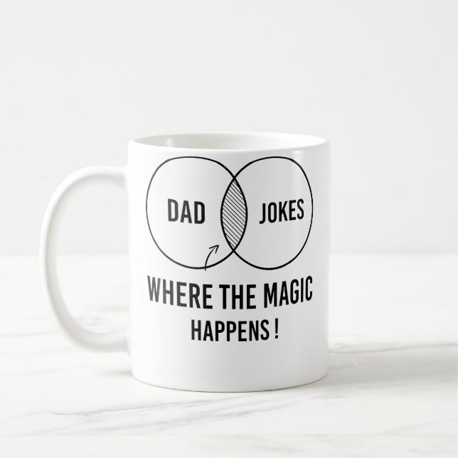 Caneca De Café Piadas de Pai Onde a Magia Acontece (Esquerda)