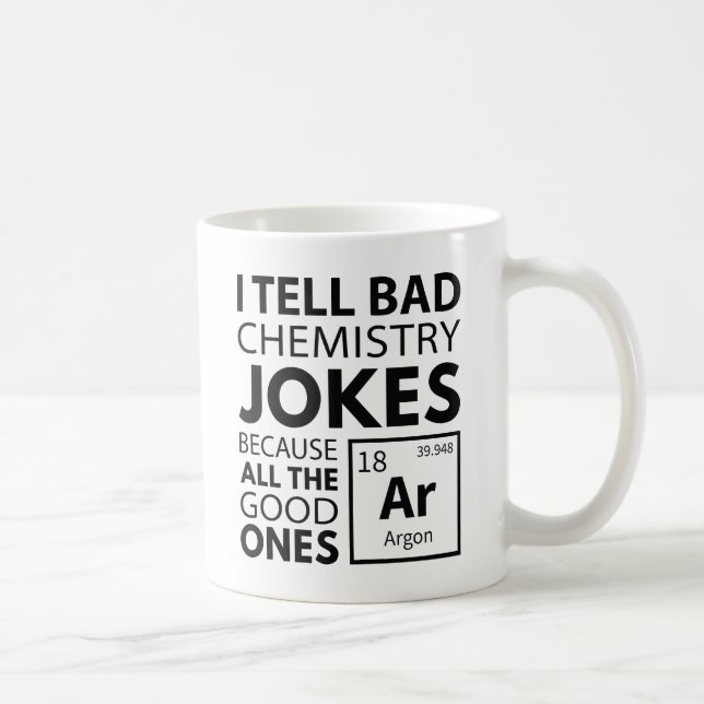 Caneca De Café Piadas de Química Argon (Direita)