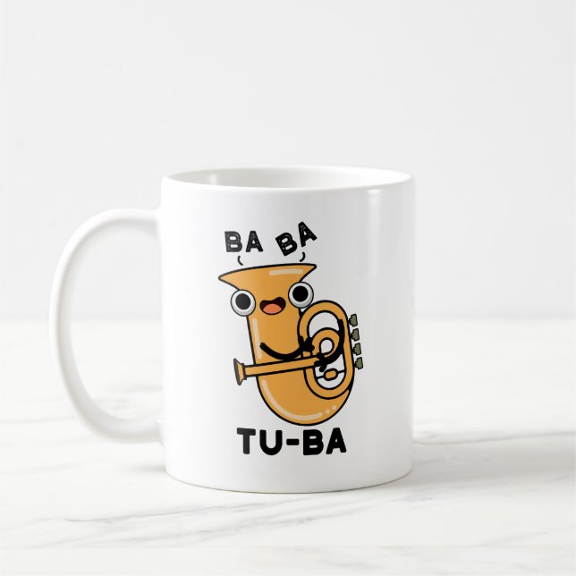Caneca De Café Piadas de Tuba Engraçadas Tu-ba  (Esquerda)