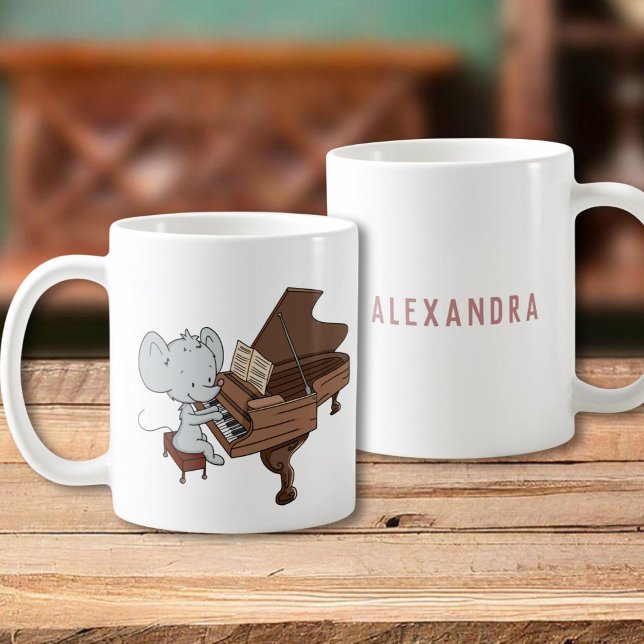 Caneca De Café Pianista de Mouse Cute Personalizado (Criador carregado)