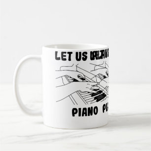 Caneca De Café Pianista Desenha Piano de Cauda