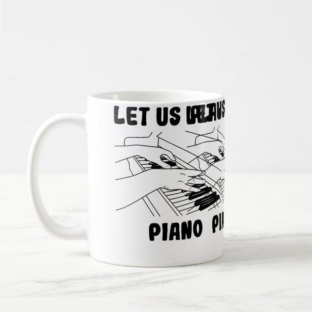 Caneca De Café Pianista Desenha Piano de Cauda (Esquerda)