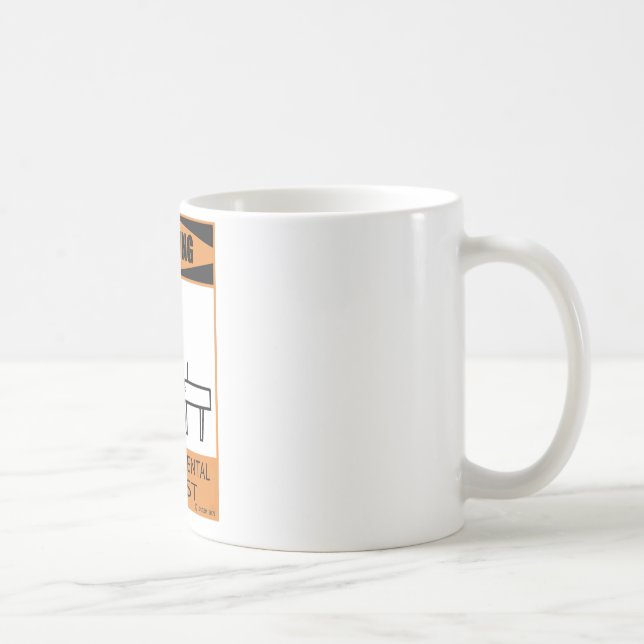 Caneca De Café Pianista Temperamental de Aviso (Direita)