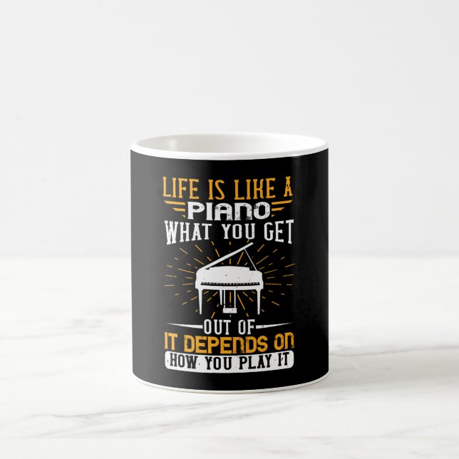 Caneca De Café Piano - A Vida É Como Um Piano (Centro)