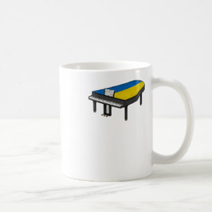 Caneca De Café Piano de Cauda Bandeira da Ucrânia Pianista Músico