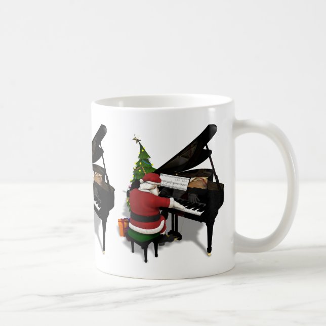 Caneca De Café Piano de Reprodução do Papai Noel (Direita)