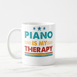 Caneca De Café Piano É Minha Terapia Piano Divertido
