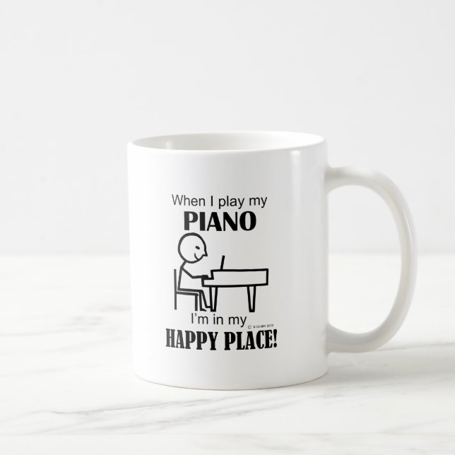 Caneca De Café Piano Happy Place (Direita)