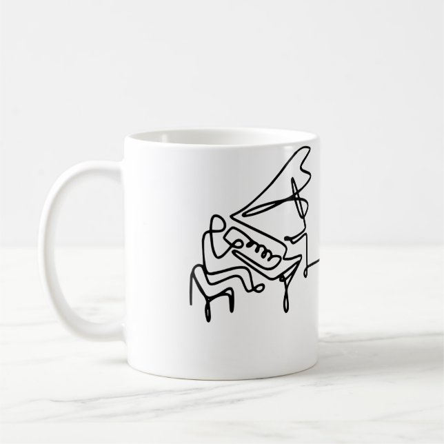 Caneca De Café Piano Minimalista Feminino (Esquerda)