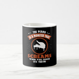 Caneca De Café Piano - Piano É Um Monstro Com Dentes