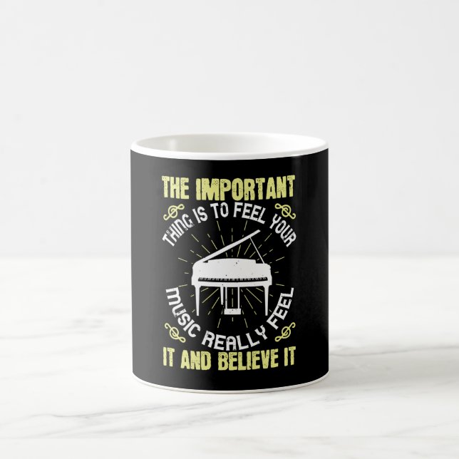 Caneca De Café Piano - Sinta e Acredite na Música (Centro)