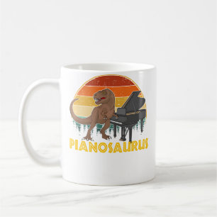 Caneca De Café Pianosaurus Pianista Piano de Execução