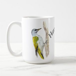 Caneca De Café Pica-pau de aquarela