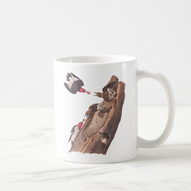 Caneca De Café Pica-pau-de-cabeça-vermelha de Audubon (Direita)